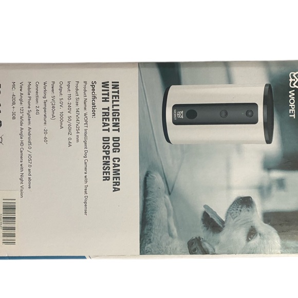 WOPET Dog Camera D01 Plus: 5G WiFi Pet Camera with Treat Tossing NIB - Picture 3 of 3